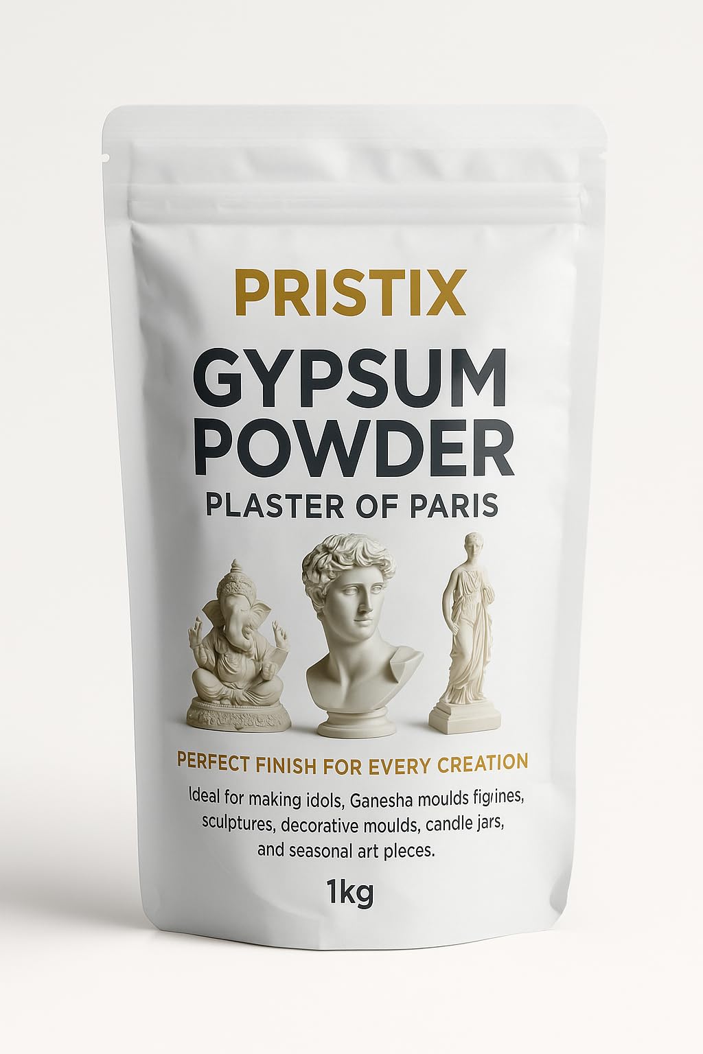 Plaster of Paris (POP) 450 g – White Gypsum Powder | Fine Texture & Fast-Setting for Making Idols, Moulds, Sculptures, Figurines & Christmas Jar Casting-image-10