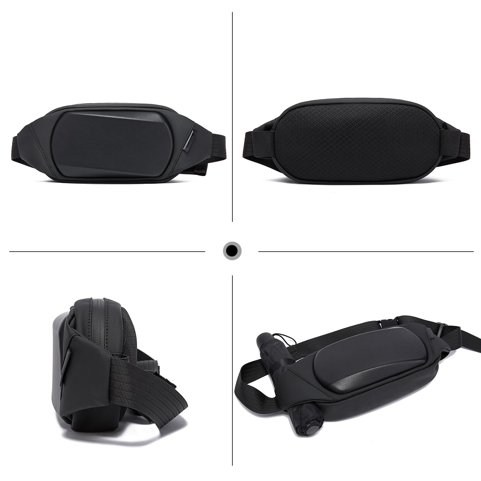 FANDARE Sacs de Sport bandoulière Sacoche Sac Banane Ville Sac Poitrine Léger Impermeable Sling Bag Sac d'Epaule pour Homme Femme Voyage Sport Randonnée Vélo Camping Excursion Grise