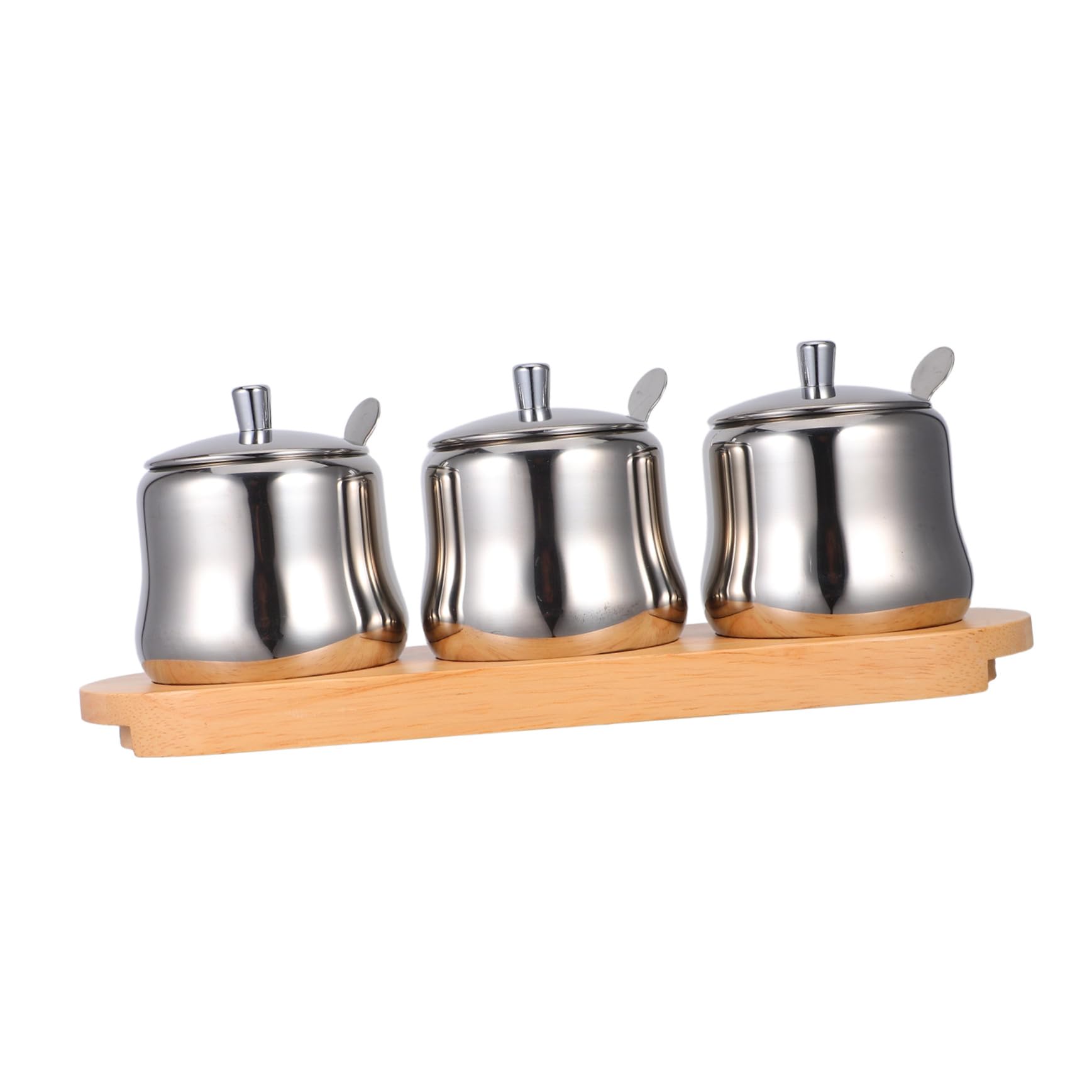 Zerodeko Edelstahl-gewürzbehälter mit Deckel und Löffel Set aus Küchengewürzgläsern für Aufbewahrung von Gewürzen Zuckerdosen mit Löffel und Deckel für Hausgebrauch