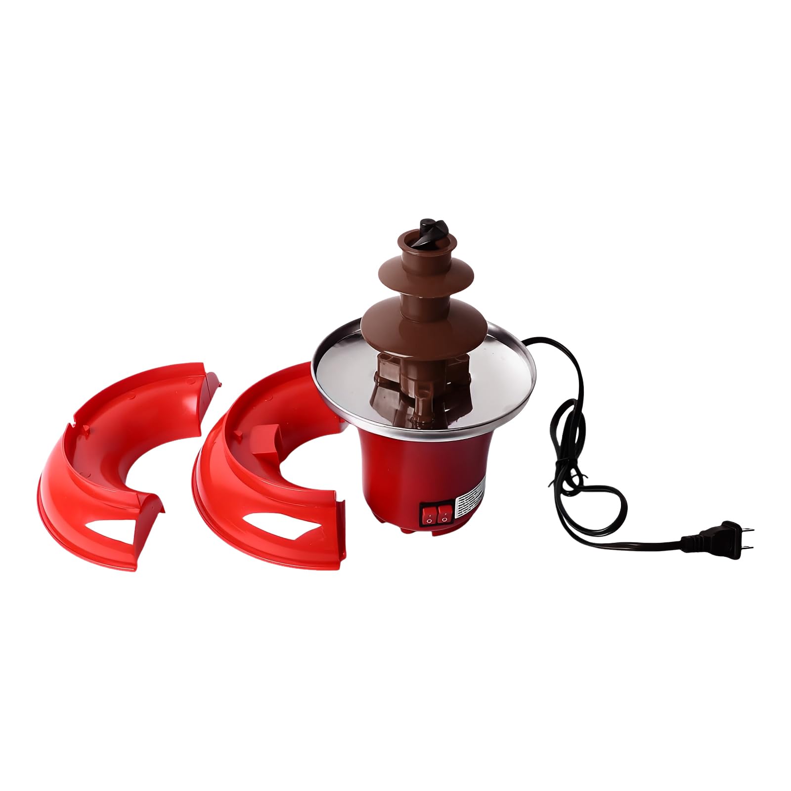 Fontana di cioccolato elettrica a 3 livelli, 35 W, per feste (marrone) | Fontana di cioccolato in acciaio inox 304, per 3-5 persone, per feste di famiglia e dessert