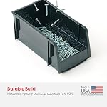 IRIS USA 13" x 6" x 5" Large Plastic Open Front Stackable Storage Bin, 8-Pack, Stackable Craft Supplies Food and Snack Organizer Caddy Basket for Kitchen Pantry Cabinet Fridge Classroom Office, Black