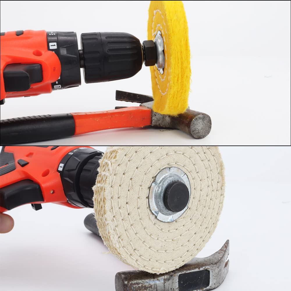 10,16 cm tarcza polerska z otworem 1,27 cm i 2 zestawami trzpienia 1/4" do wiercenia, opakowanie 5 szt