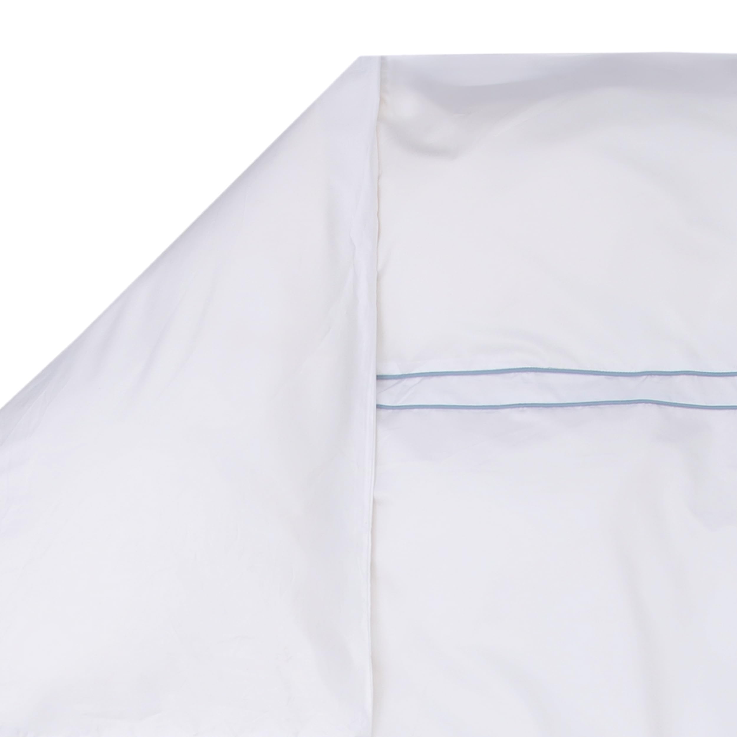 MÖVE Noblesse Kissenbezug 80x40 cm aus 100% Baumwolle, White/Light Blue