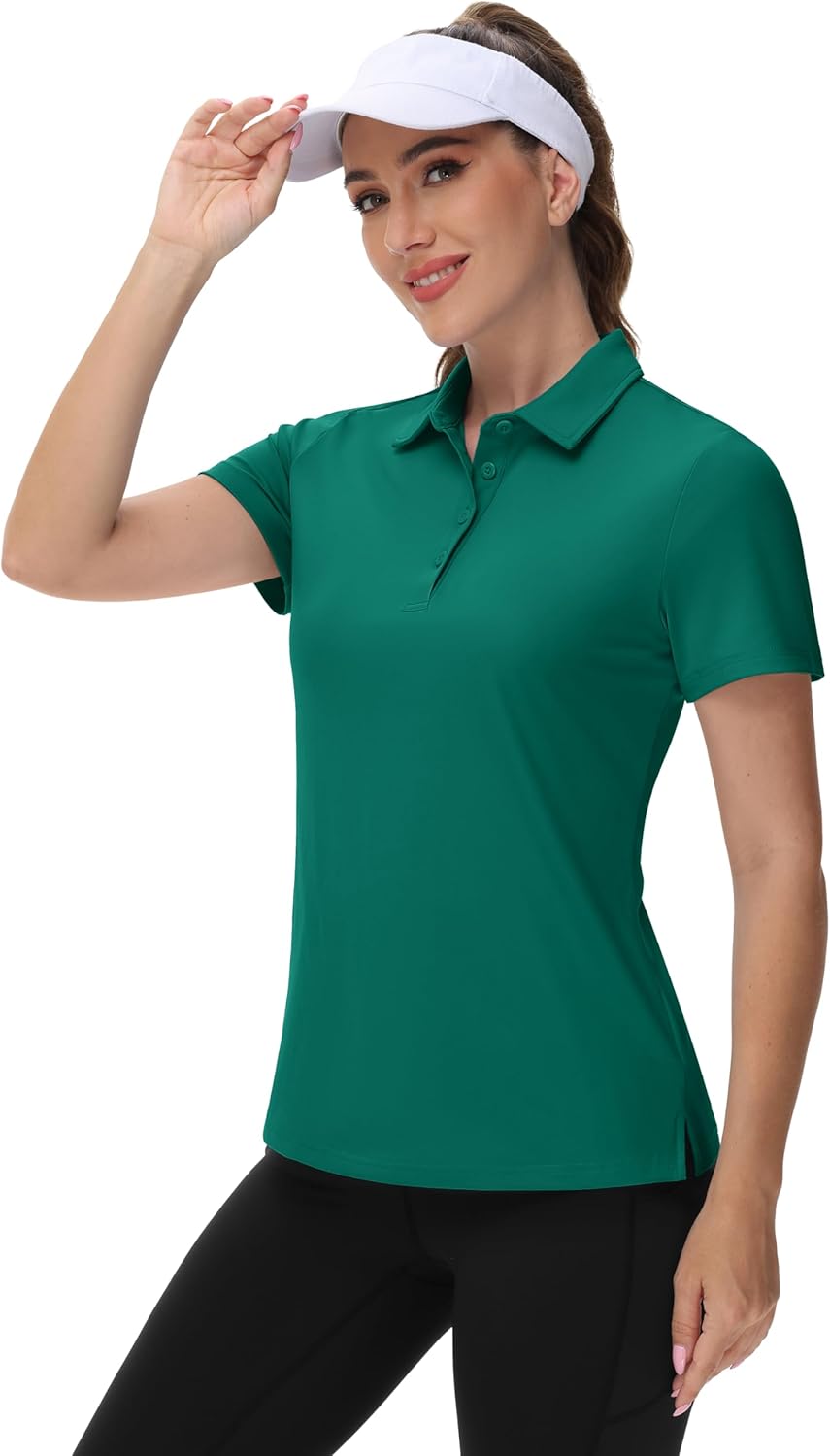 TACVASEN Women's Golf Polo Shirts Short Sleeve UPF 50+ Sun Protection Golf Shirts for Women Quick Dry Collared Polos - Image 2