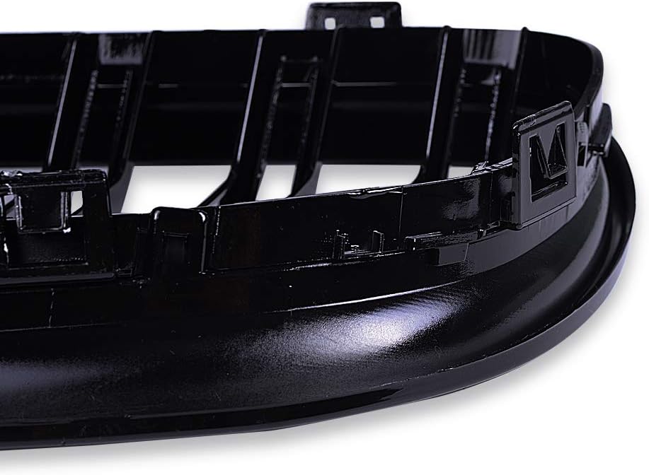 runmade Pair Front Hood Bumper Kidney Grille Center Grill Compatible with BMW 3 Series Sedan 320i 325i 328i 330i 335i (Glossy Black, Double Line, 2009-2011 E90 Sedan)