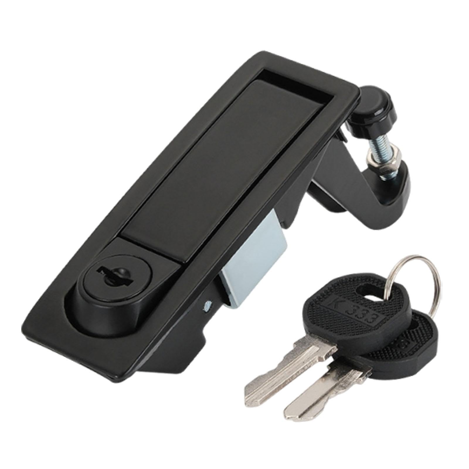 HGZLQKD Compression Latch Lock, Zinc Alloy, Hand Operated, Practical, Replacement, Professional Sturdy Multipurpose Accessories, Black with Key