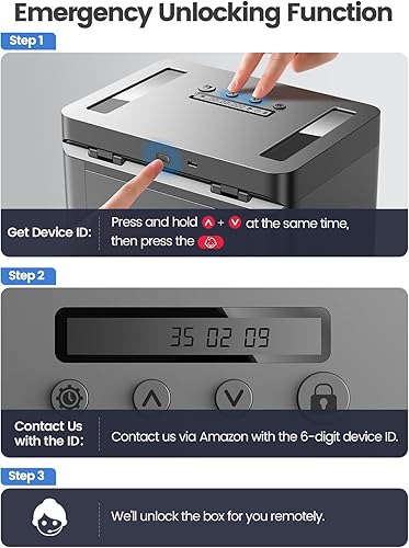 Miniatura 5 de STARSIKI Caja de bloqueo de teléfono de metal con temporizador, contenedor de bloqueo temporizado con bloqueo para niños, carga USB C, aviso de