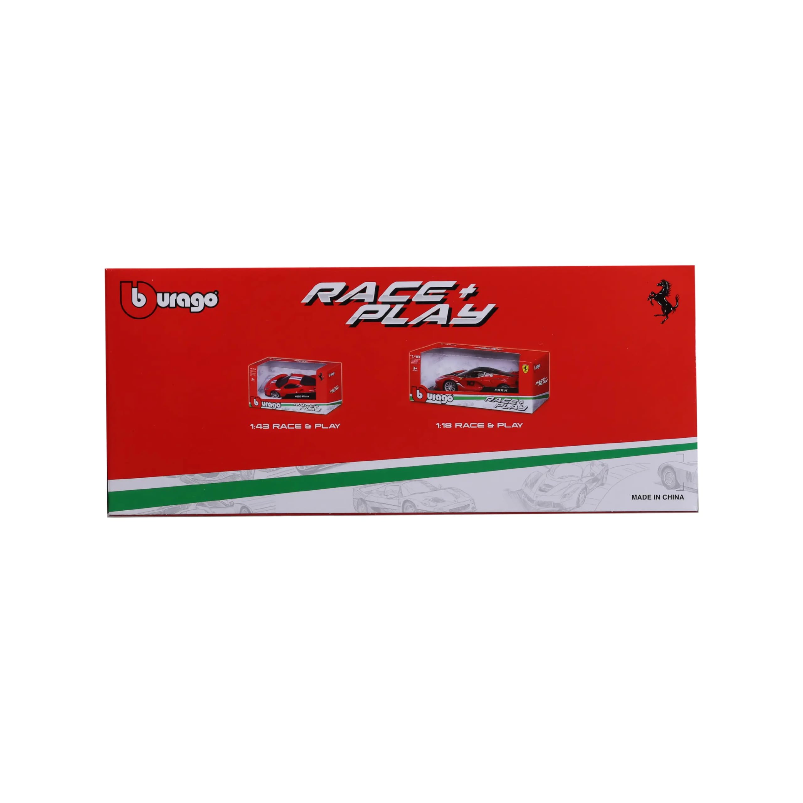 Bburago "Race&Play Ferrari F80, rosso – Supercar modellino 1:24 Die-Cast originale, auto giocattolo da collezione con porte mobili, cofano e bagagliaio a partire dai 3 anni in su (18-26034)