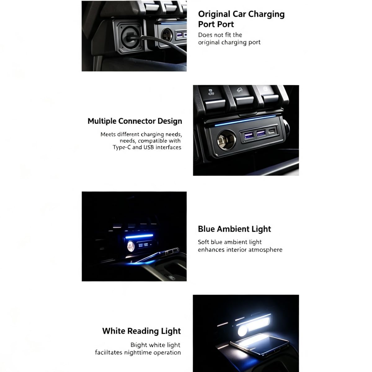 Panel Przedłużający ładowarkę Usb Do Deski Rozdzielczej Do Suzuki Jimny (3-Port–RHD null)