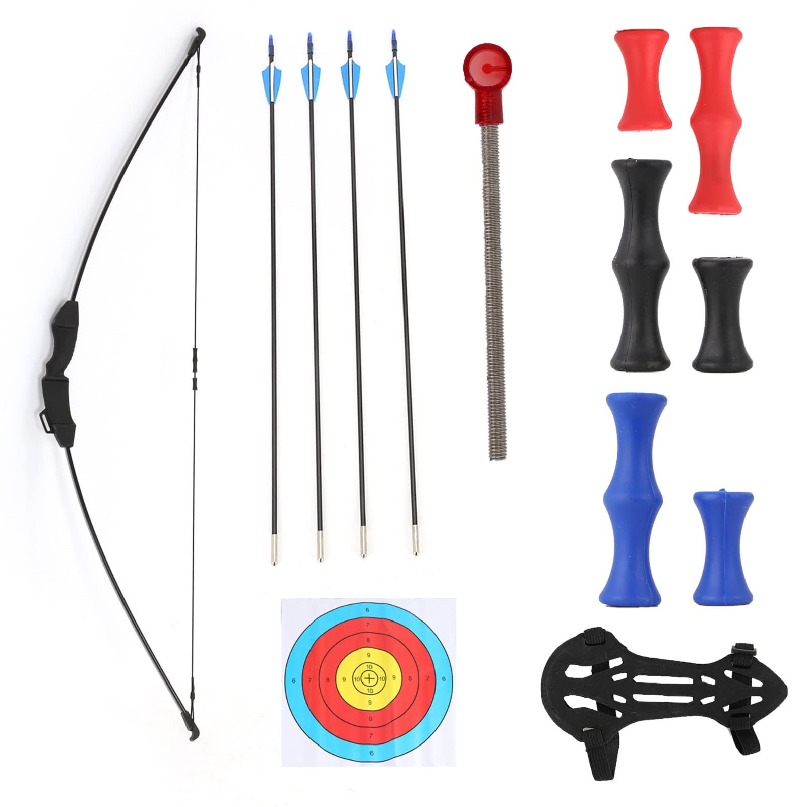 XJYMCOM Archery 20lb Bow and Arrow Set Detachable Shooting Training Longbow with Target Surface Flexible Adult Hunting Target for Outdoor Shooting Training