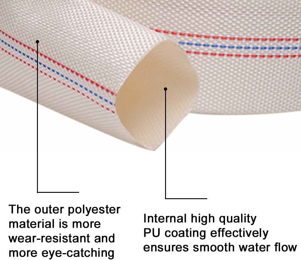 Eoiips 2.5インチ x 65.6フィート スイミングプール 逆洗ホース PVC レイフラット ガーデンホース 排水ホース 調