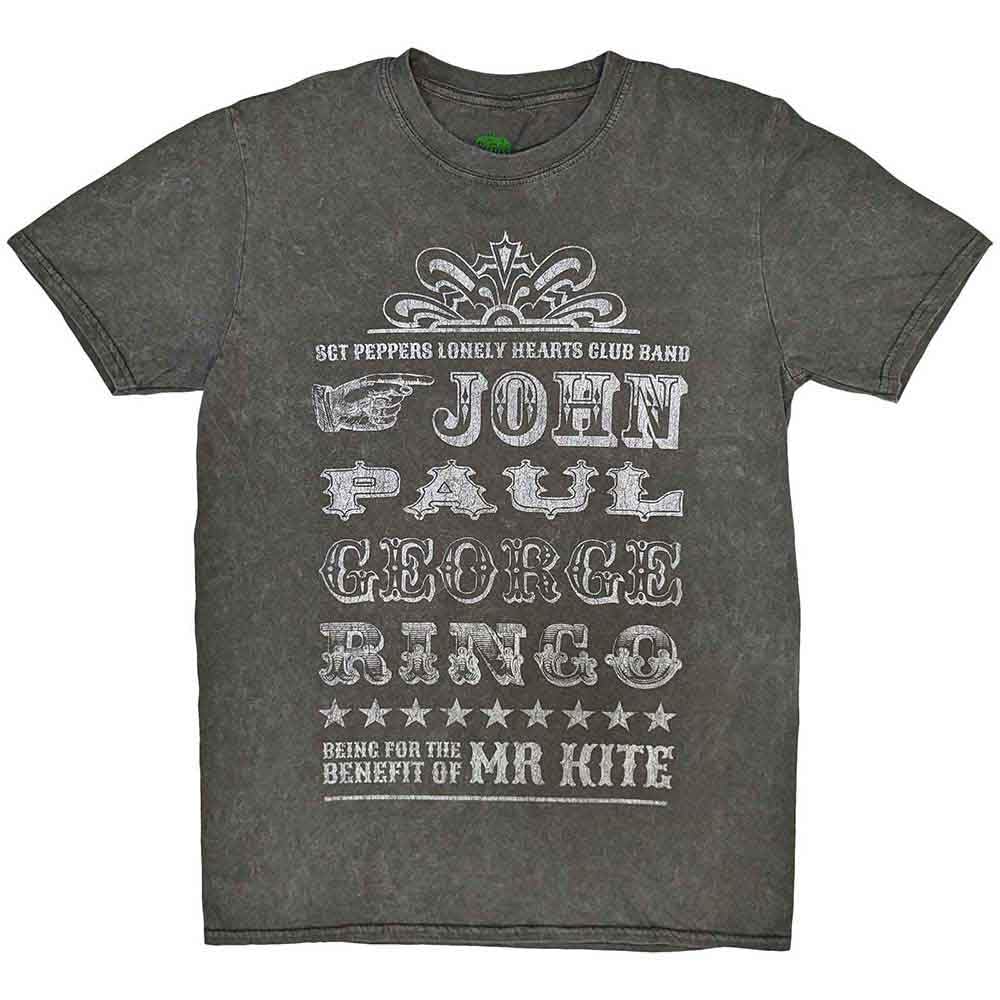 The Beatles Mr Kite Snow Wash officiel T-shirt Hommes unisexe - Les Beatles, Paul McCartney, John Lennon, RIngo Starr, George Harrison The Beatles Mr Kite Snow Wash officiel T-shirt Hommes unisexe