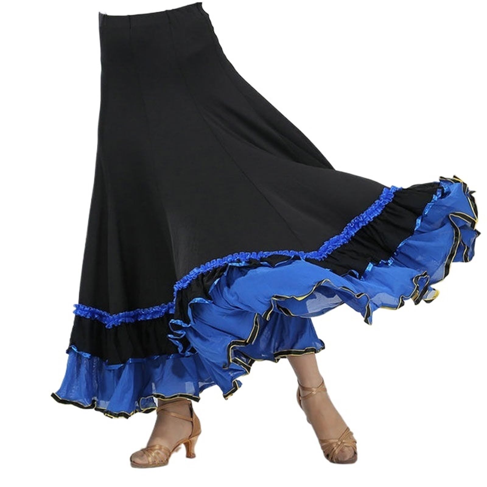 Traje de Baile clásico, Traje Gitano, Vestido Flamenco for Mujer, Faldas con Vuelo, salón, espectáculo Danza del Vientre