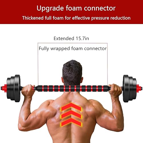 Miniatura 4 de Juego de mancuernas para discos de peso de 1 pulgada de ancho, asas de barra roscadas duraderas, accesorios de levantamiento de pesas ajustables
