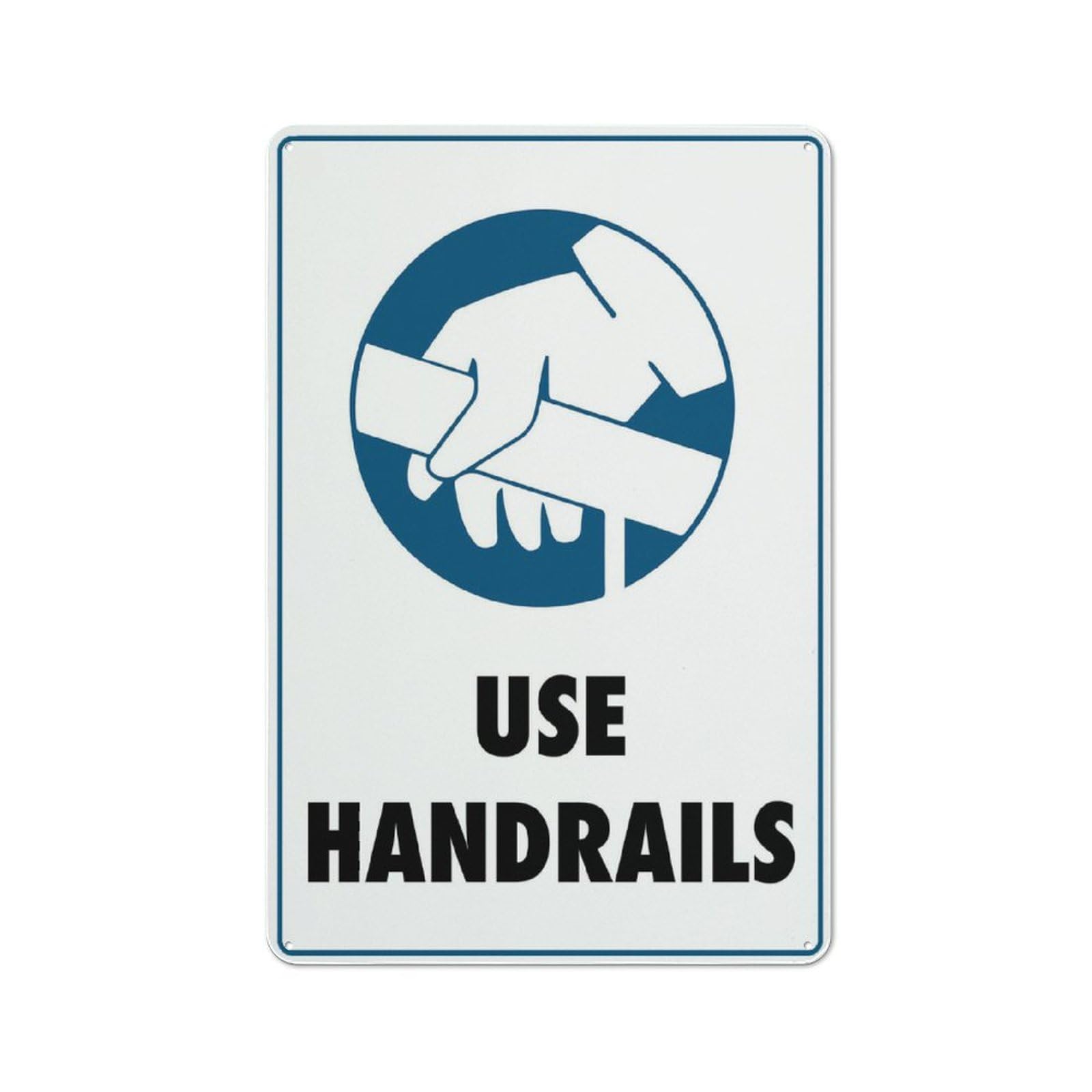 Use Handrails Sign Outdoor, Uv Printed Rust Free Aluminum 12 X 8 In,Yard Sign For Home, Business, Driveway Alert