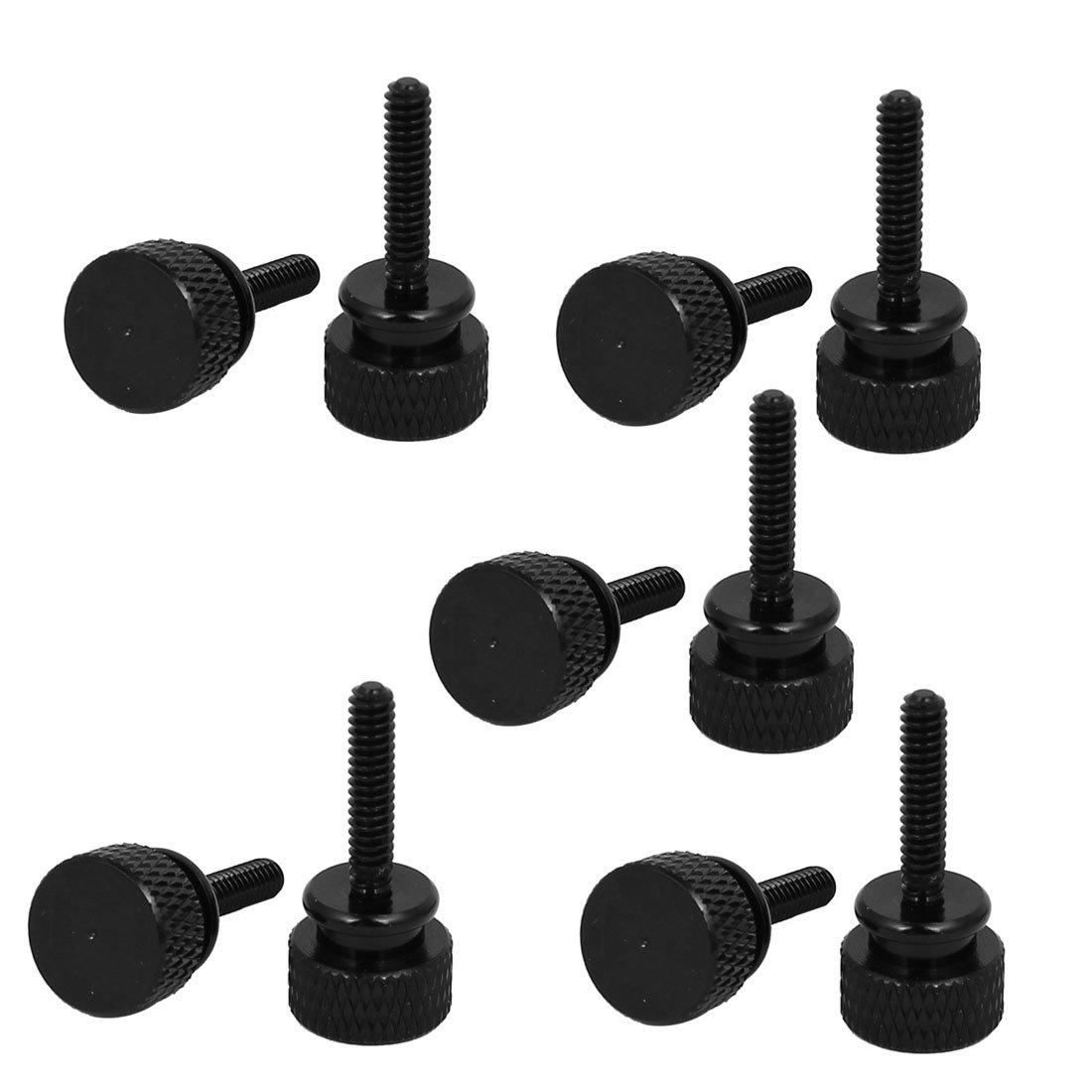 uxcell Computer PC Case 6#-32 Round Head Knurled Thumb Screws Black 10pcs