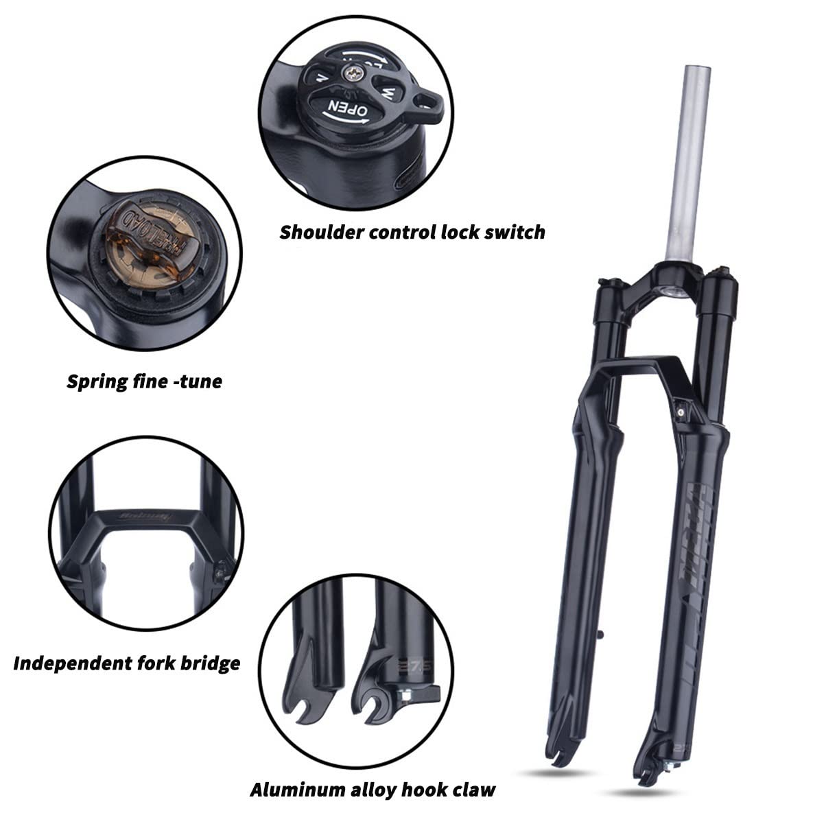 Cocosity Fourche de suspension à vélo Fourche à Suspension pour VTT 29