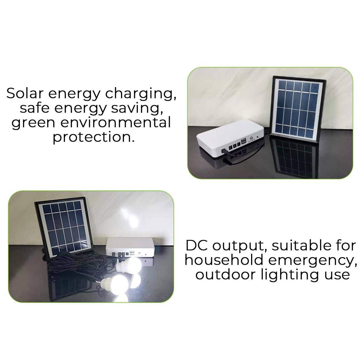 GZD 5V Stockage d'énergie Solaire Générateur, Chargeur USB LED Ampoules système Solaire Power Panel Stockage Générateurs Rechargeable