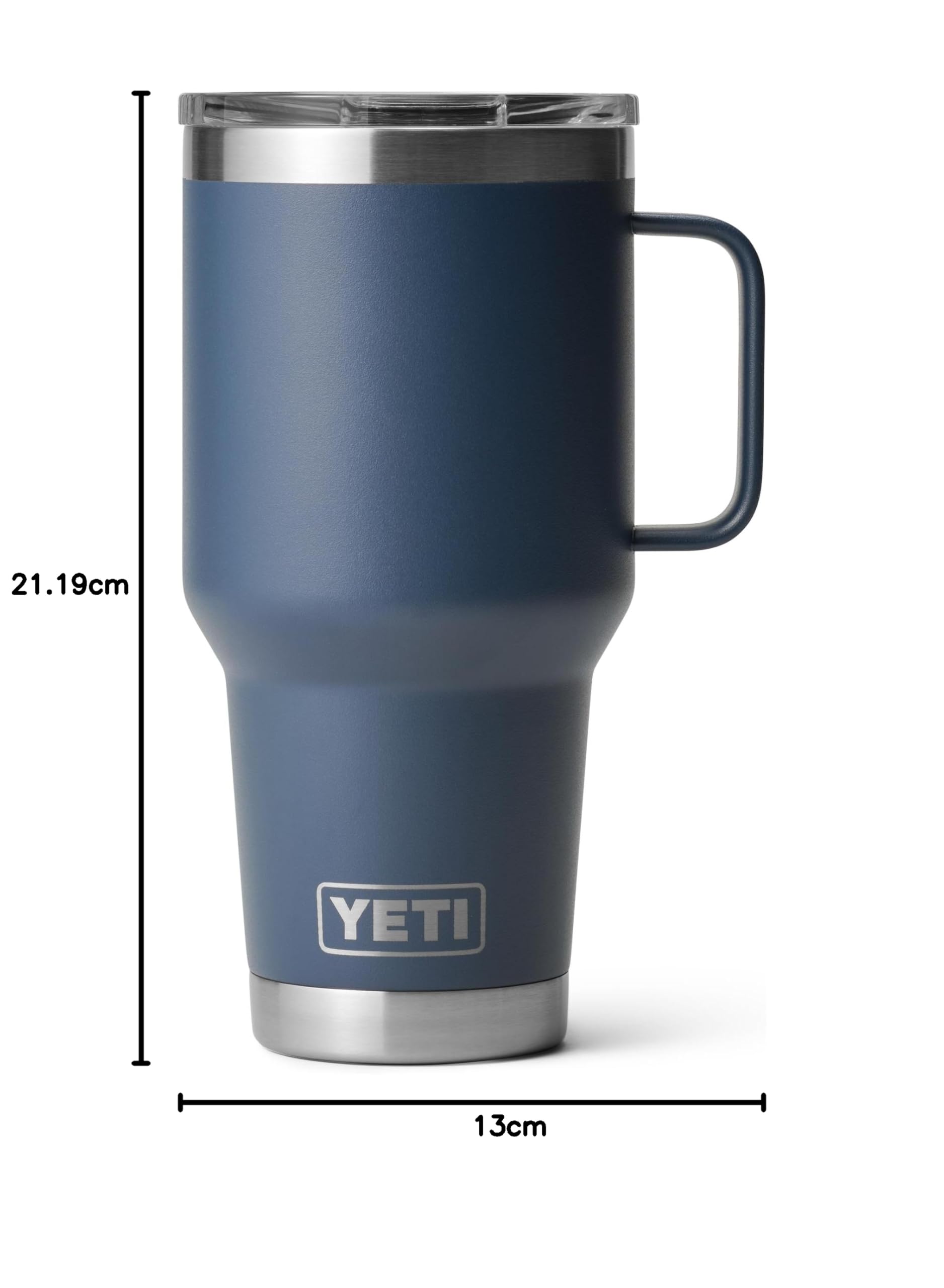 YETI Rambler Travel Mug, Stainless Steel Vacuum Insulated Mug with Stronghold Lid, Navy, 30 oz (887 ml)