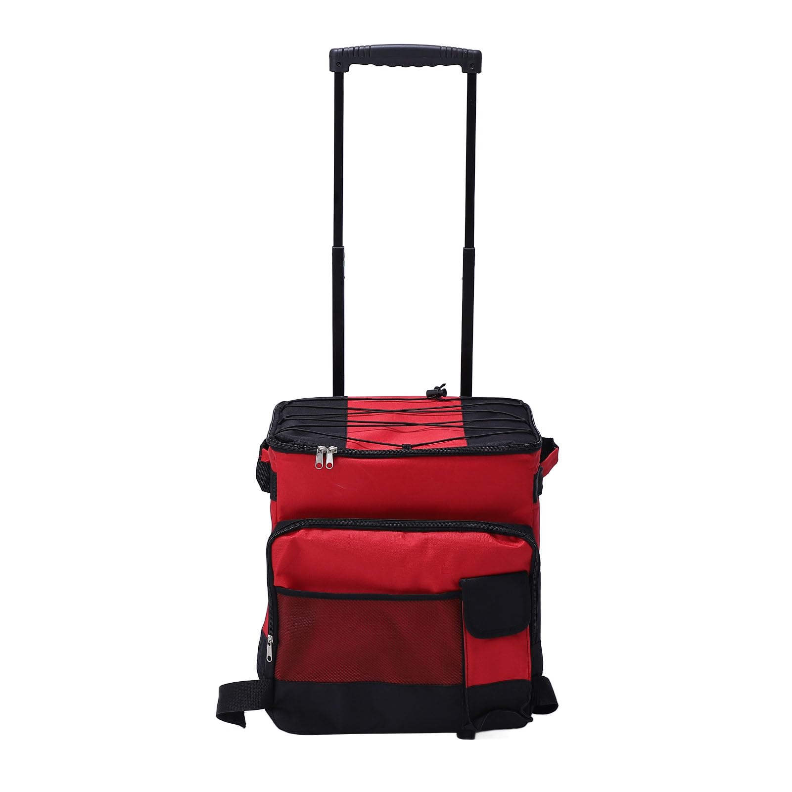 Cocoarm Borsa Frigo Portatile, Borsa Frigo in Tessuto Oxford 600D con Ruote Scatola Termica Pieghevole Impermeabile da 43 Litri con Tirante Regolabile, Tasche a Rete, per Viaggi in Campeggio, Picnic