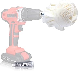 Flitz Buff Ball Car Buffer Drill Attachment with Self-Cooling Design, Never Burns + No Exposed Hardware to Prevent Scratches, Buff & Polish Any Surface, Machine Washable, 3 Inch, White (MINI 10180-50)