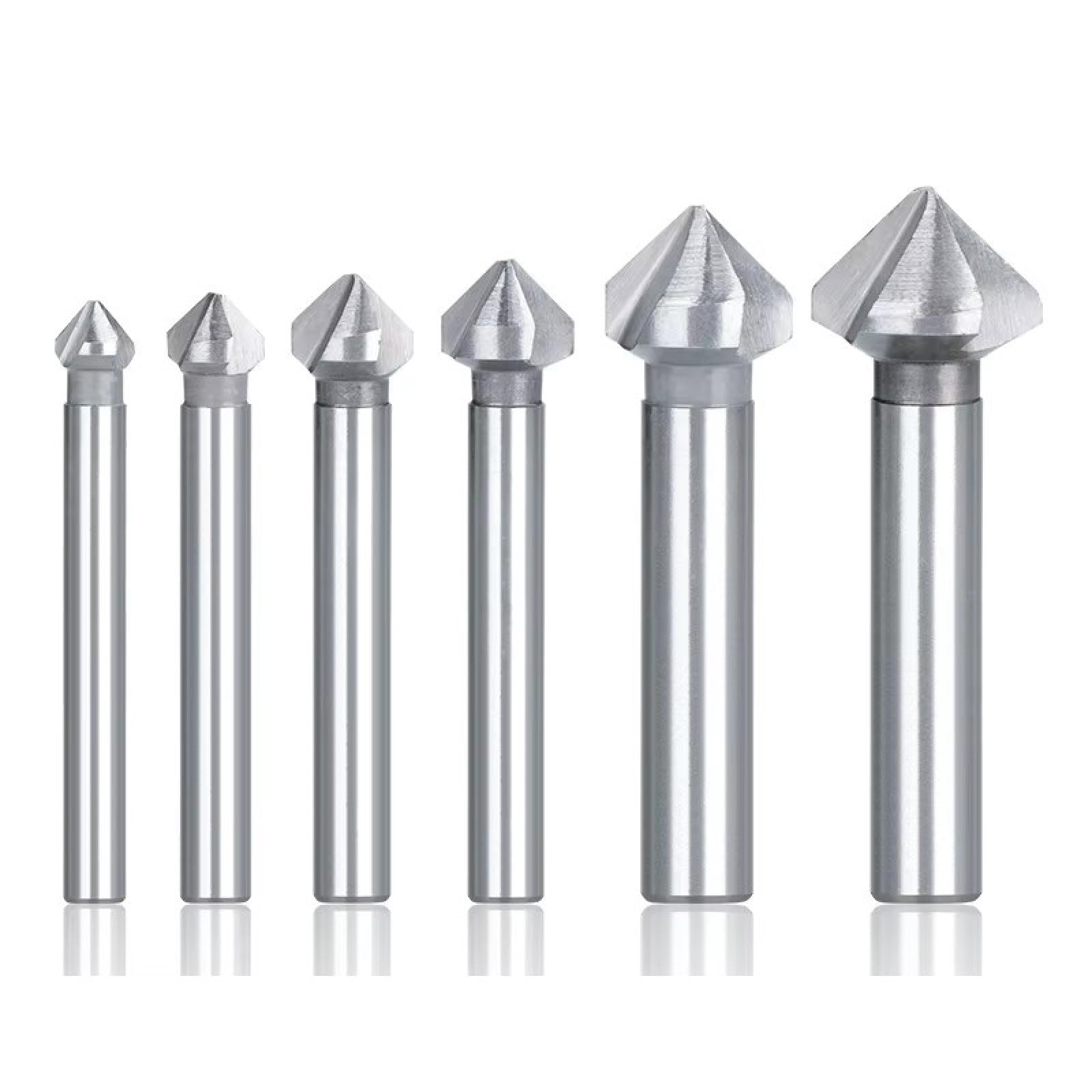 3 Flet Contropiede do wiercenia 90 stopni HSS szybkobieżny frez metalowy frez o dużej prędkości, 6,3 mm