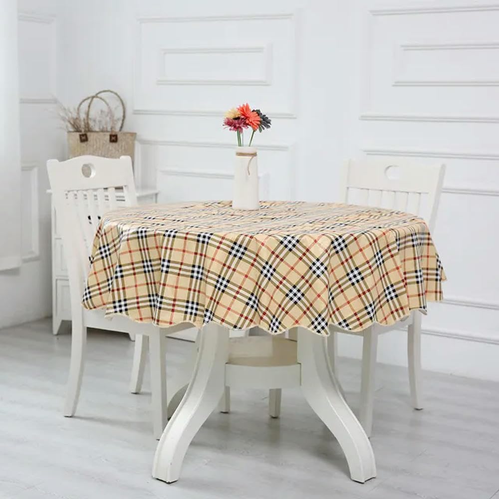 XHBYW 137-200cm PVC Hotel Waterproof and Oil Proof Large Round Tablecloth Hotel Plastic Round Table Cloth Wash Free and Scald Proof Table Cloth