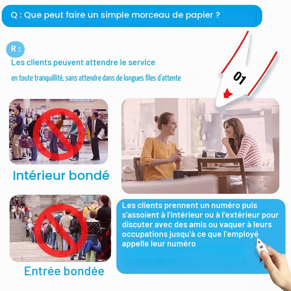 Distributeur de tickets avec Rouleau attente (2 Chiffres/00-99) | Machine Tickets pour Gestion de File