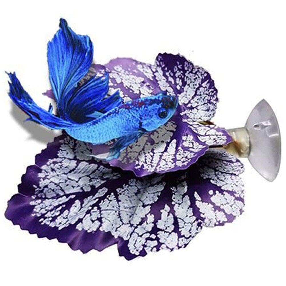 Wudaizhi Betta Fish Tank Leaf Artificial Aquarium Plants Fake Plants Leaf Hammock for Betta Fish Comfortable Resting Area Leaf Plastic Aquarium Plants Leaf with Suction Cup โ image 1
