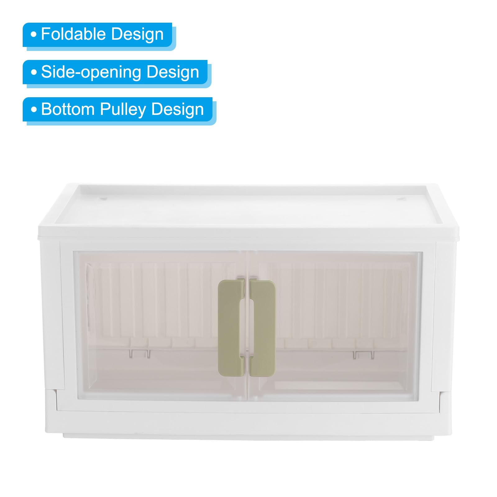 PATIKIL Contenitori Di Plastica Con Coperchio x x Pollici Pezzi Scatole Di Archiviazione Impilabili Con Ruote Porta Trasparente Doppia Apertura Organizzatore Armadio Pieghevole