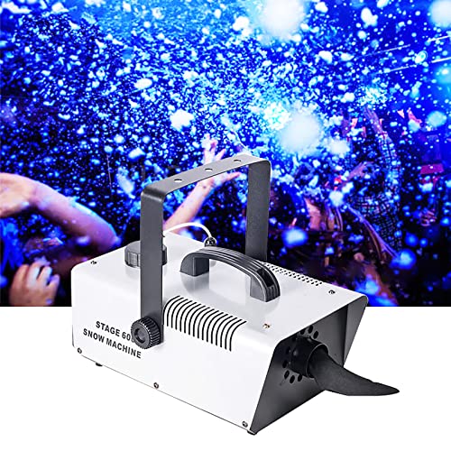 Máquina de nieve para escenario de 1500 W, máquina pulverizadora de efecto nieve con control remoto, generador de espuma de nieve y soplador de nieve miniatura 1