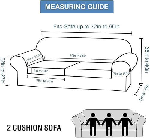 Miniatura 9 de Funda para sofá con cojines en forma de T, 2 piezas, funda para sillón de terciopelo grueso, protector de muebles, fundas elásticas para sofá con 1