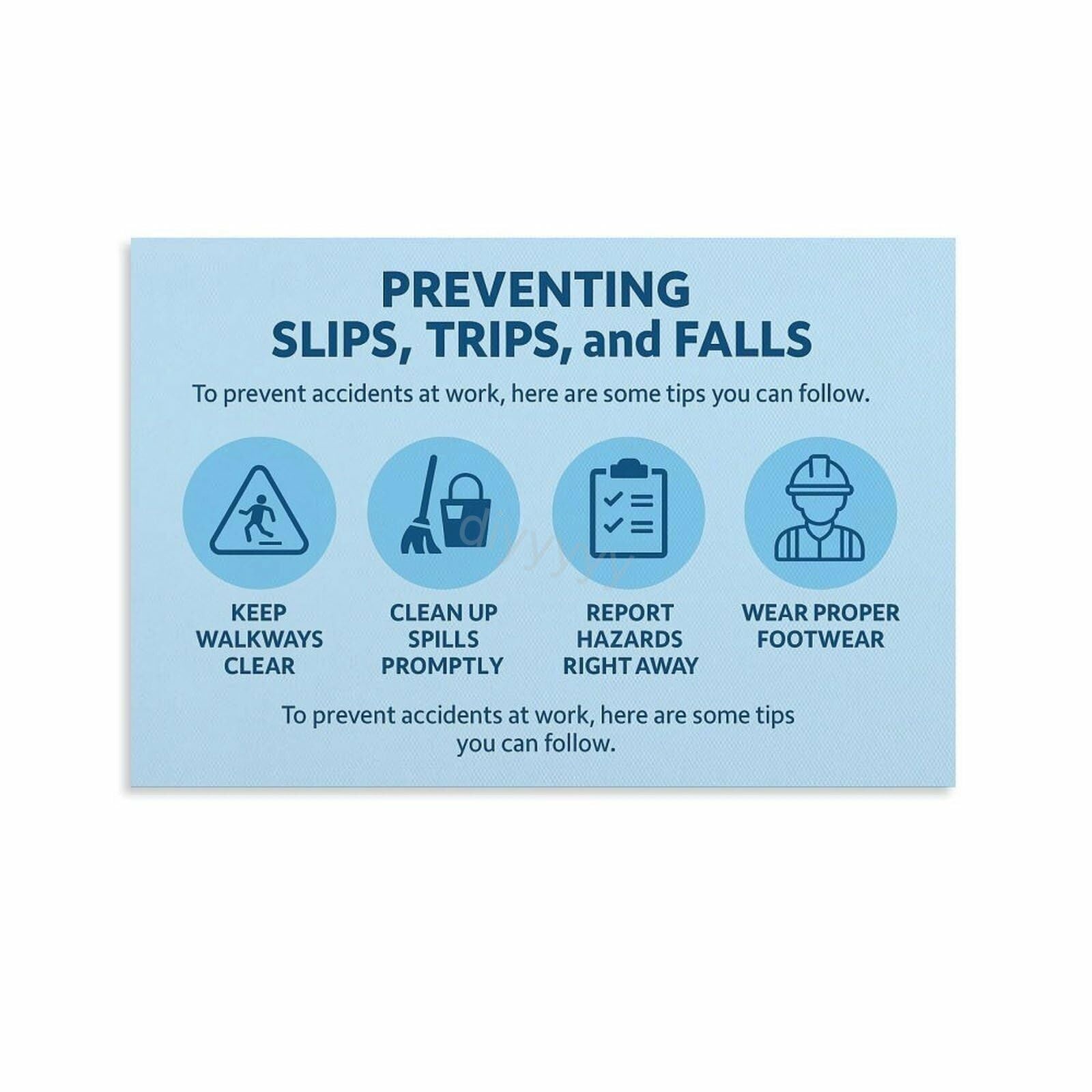 RNUMLIGH Employee Awareness Poster - Accident Prevention Tips for Restaurant Hotel Kitchen(Framed,08x12inch(20x30cm))