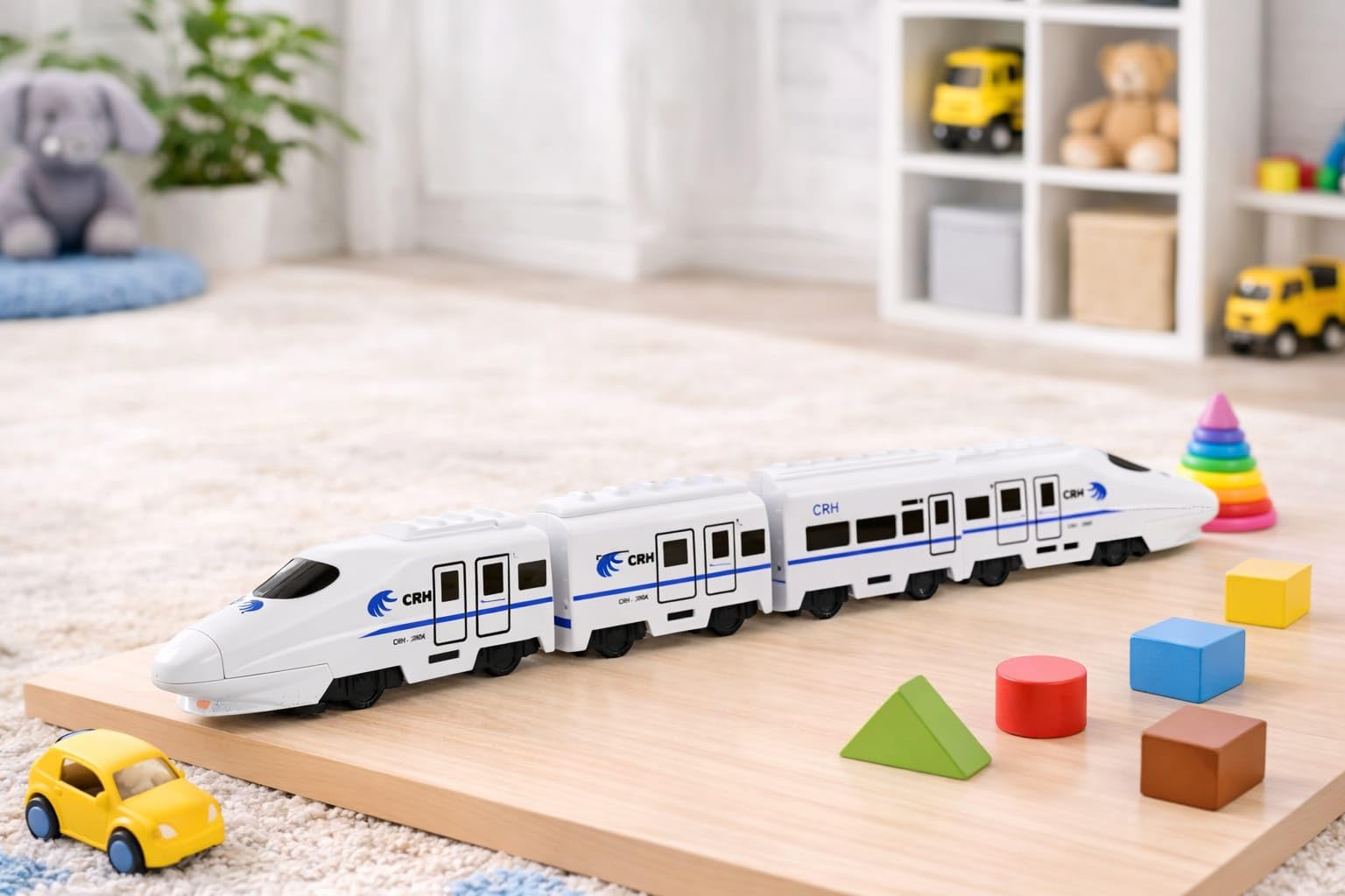 Braintastic High Speed Bullet Train Toy for Kids, 42 cm Long Battery Operated Electric Train with Realistic Design, White Modern Railway Toy for Boys & Girls 1