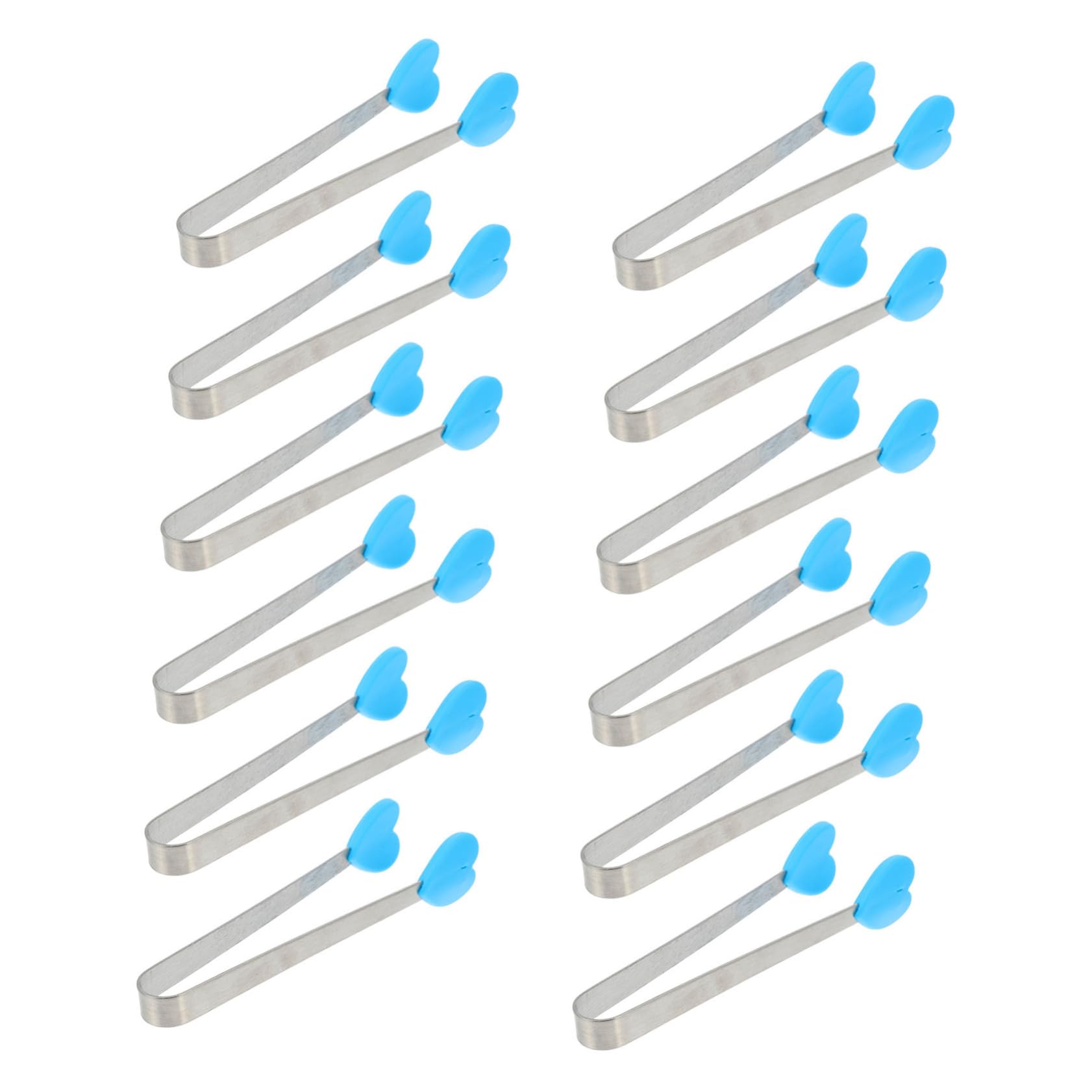 GRIRIW Silicone Ice Tongs Stainless Steel Sugar Tongs Set for Breakfast Random Color