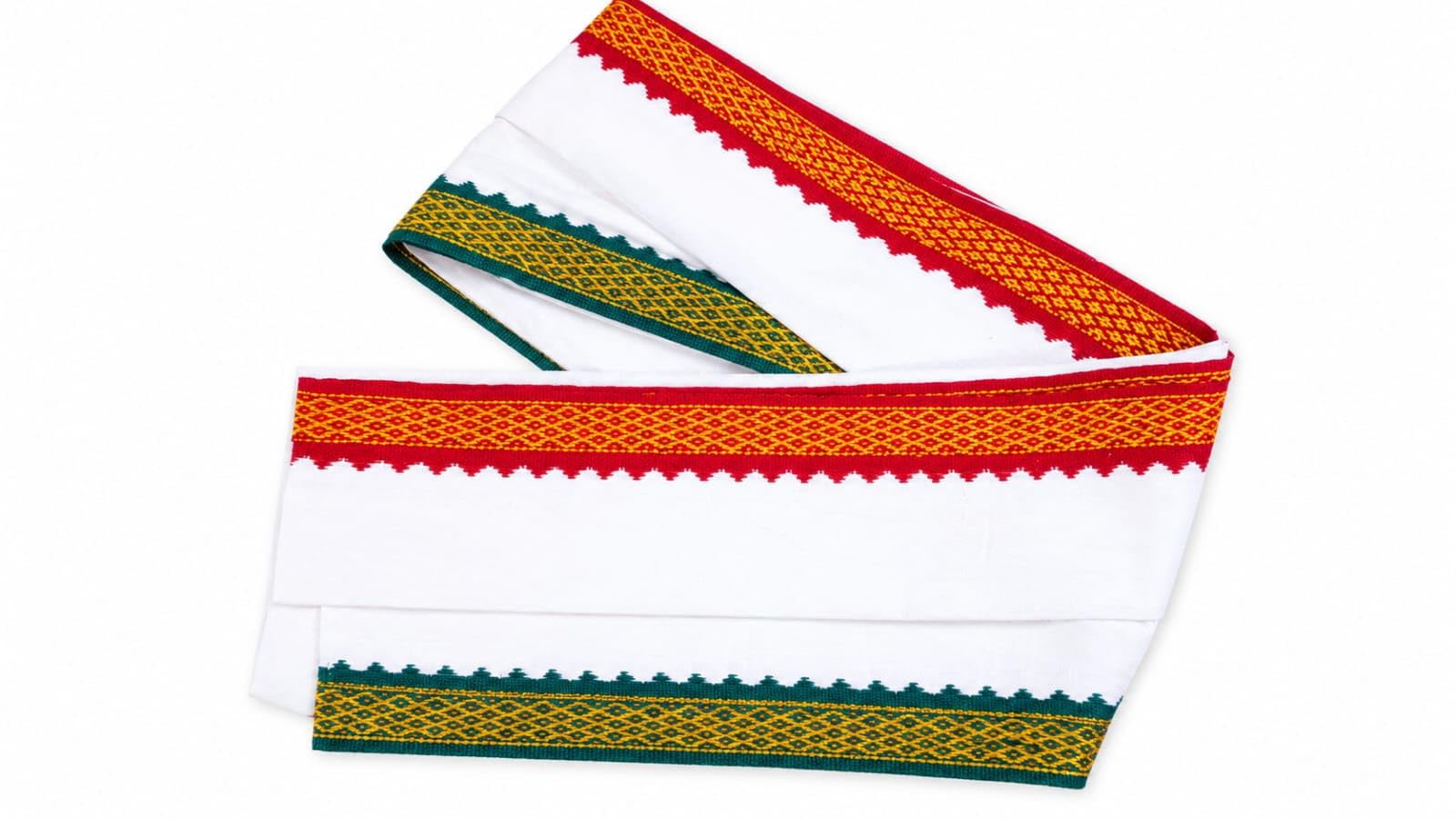 Traditional Cotton Gamcha for Men & Women | White Gamcha with Red & Green Border | Soft, Lightweight & Multipurpose Daily Use Cloth-picture-24