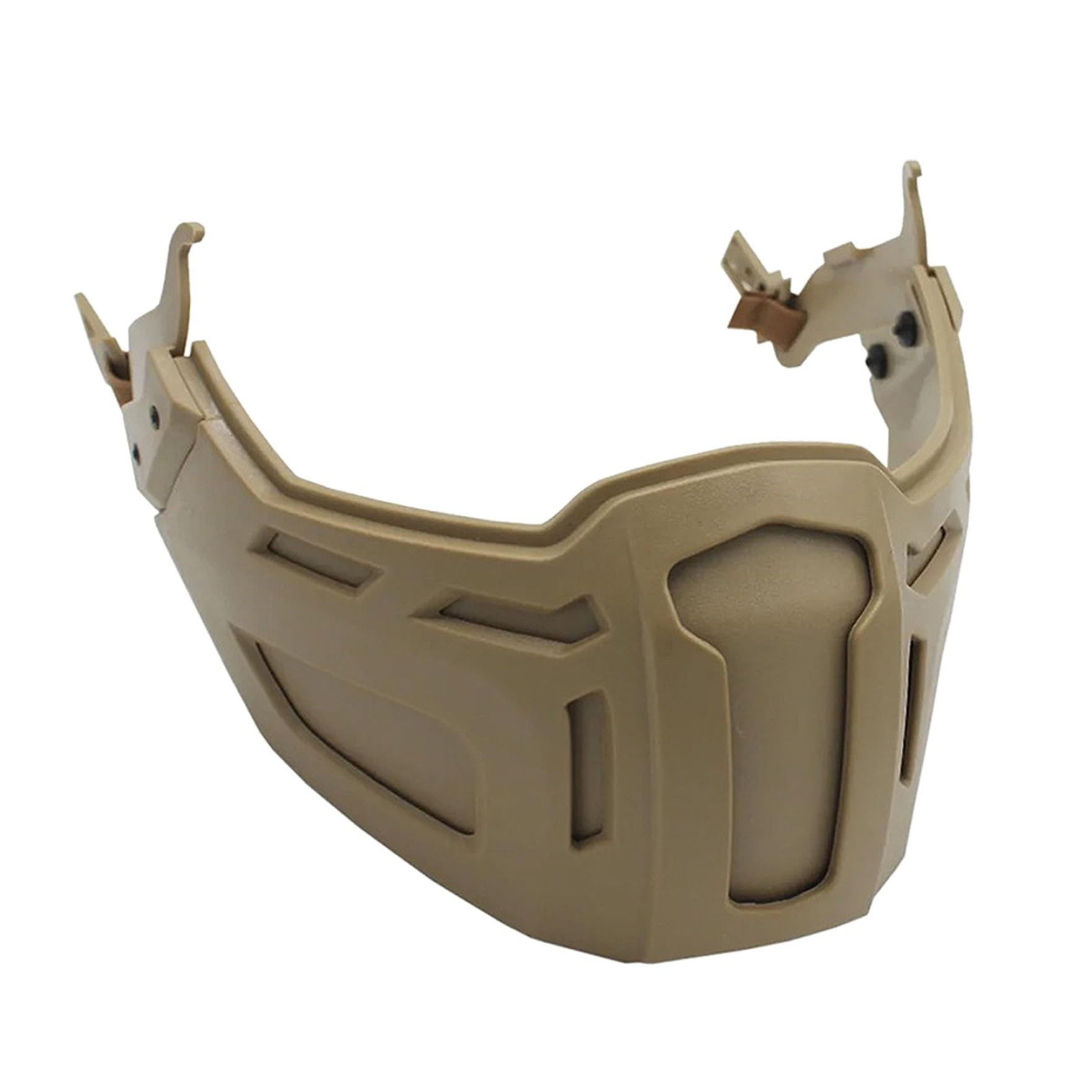 Protection du Visage Airsoft, Masque intégral Airsoft, Demi-Bouclier Compatible avec Casque avec Zone de Protection de 11 cm pour Les activités Plein air (Argile)