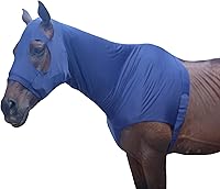 Vista 1 de Leberna Capucha elástica para caballo con cremallera y cubierta completa para el cuello (azul marino, S)