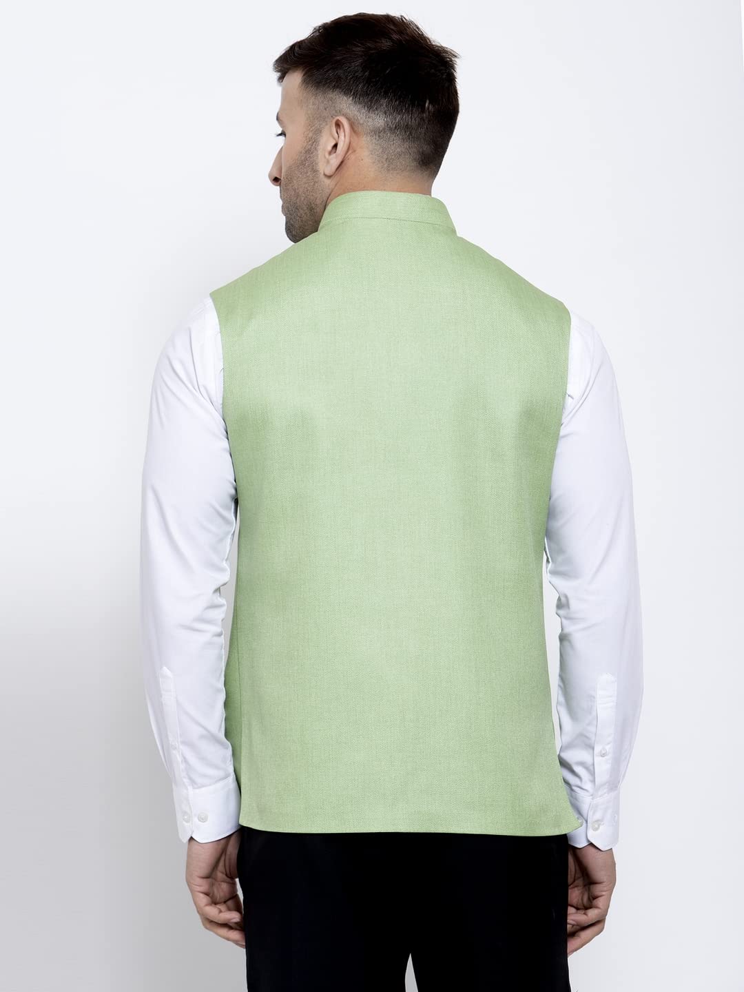 Badoliya & Sons Men's Jute Nehru Jacket (Light Green, 50) - Image 3 thumbnail