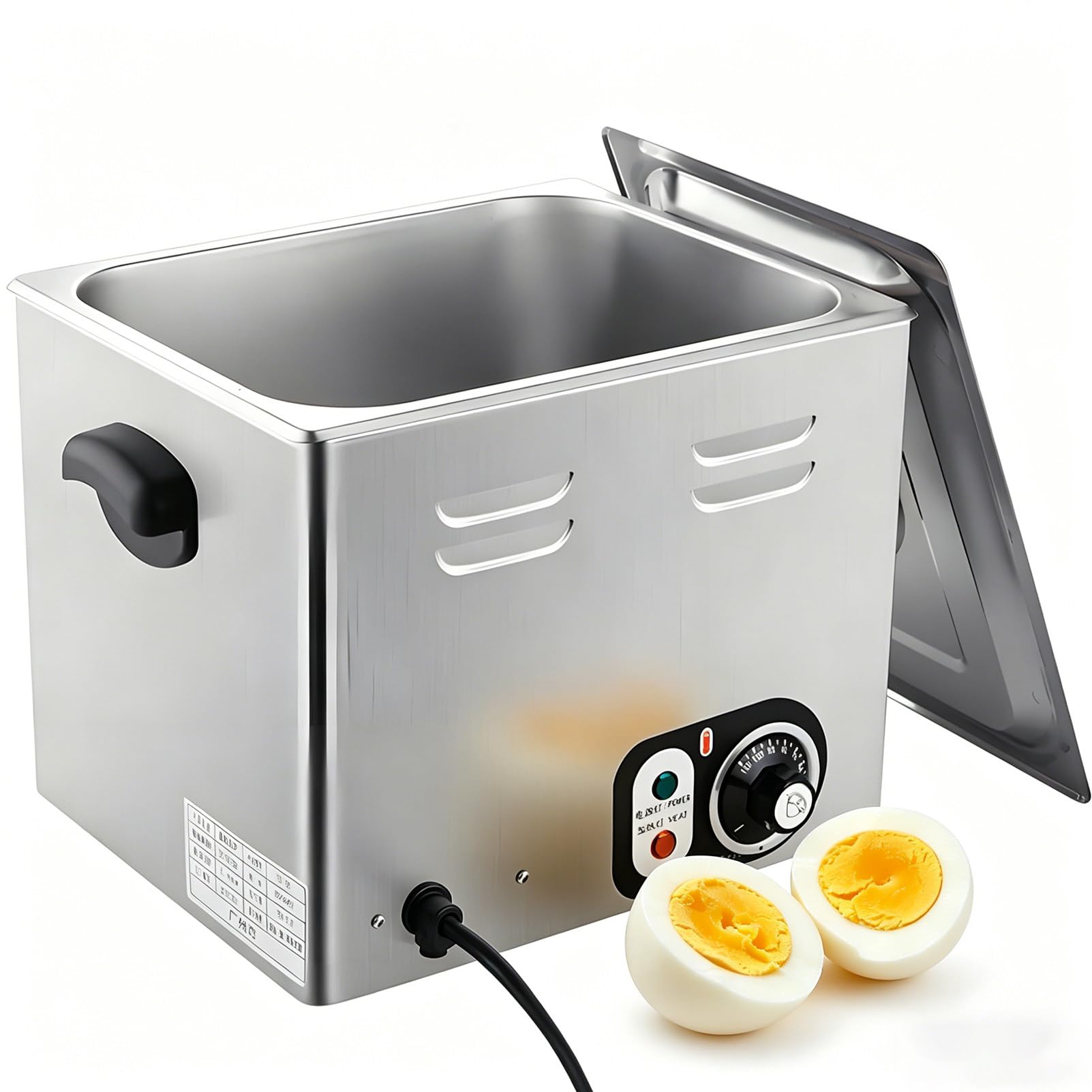 XNZJHPP 2600W Commercial Egg Cooker - Large Capacity Electric Steamer for Restaurants, Fast Heating Stainless Steel Boiler for Perfect Hot Spring Eggs, Soft-Boiled (Standard withoutgrid)