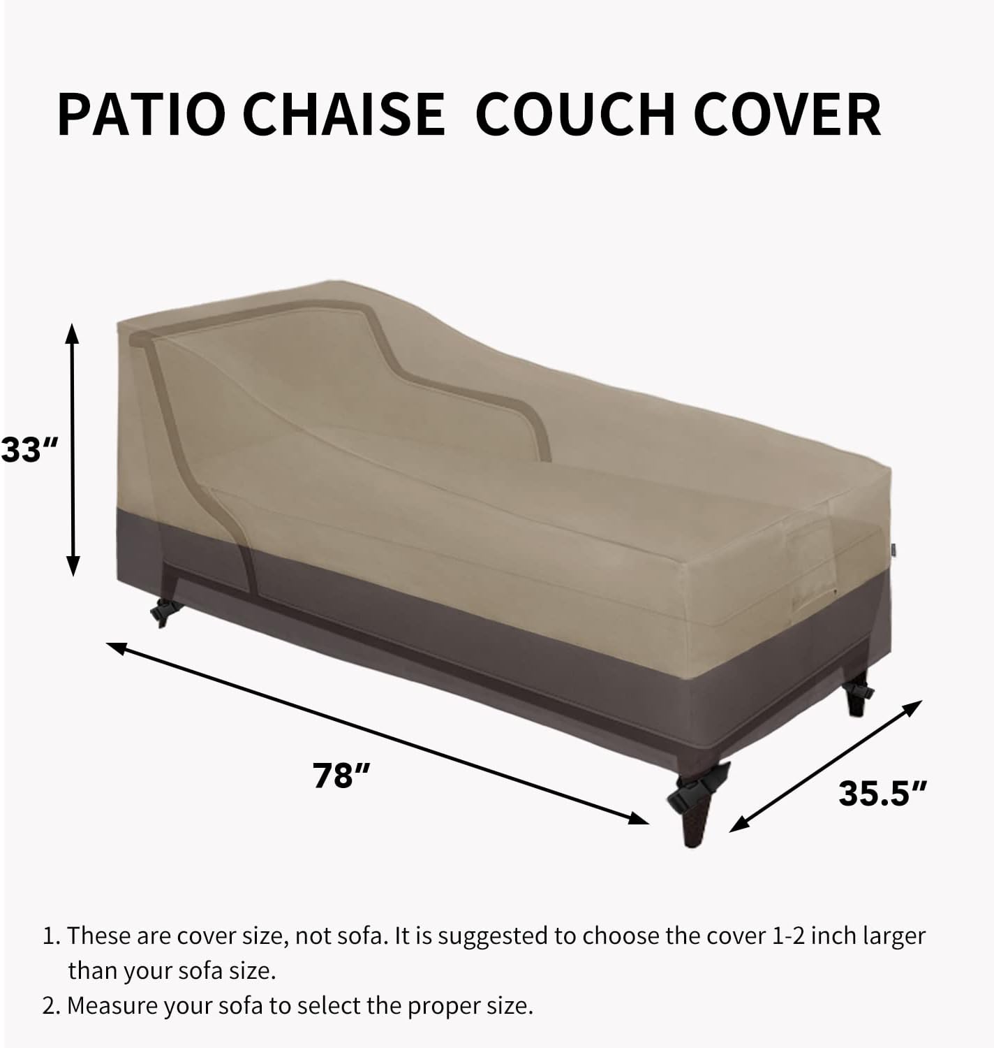 Easy-Going Patio Chaise Lounge Cover Bundles Ottoman Cover