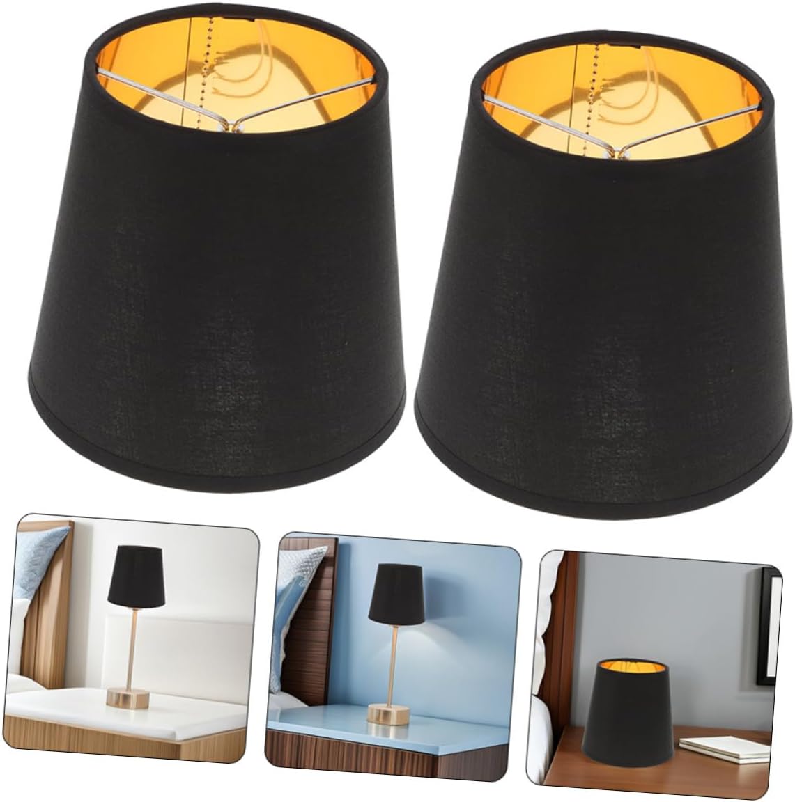 NUOBESTY 6Pcs Black Barrel Lamp Shade Replacement for Desk Lamps and Chandeliers Small Screw Socket Compatible Heat Dissipating Metal Lampshade Cover Easy to Install