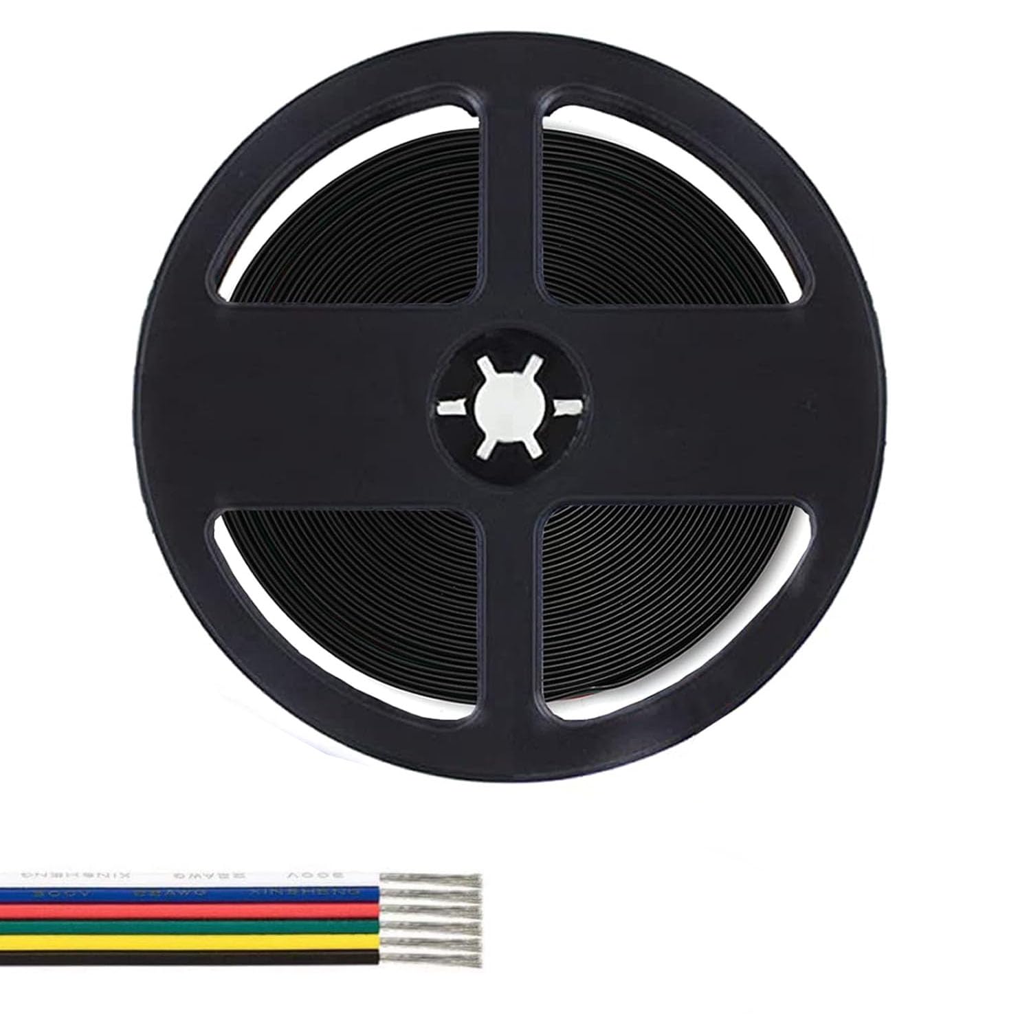 KAITOK 6Pin RGBWW Wire Extension Cable, 12V RGB+CCT Led Lights Wires Strip Kit Extend Wire for 5050 LED RGBW Strip 6 Colors (10m)