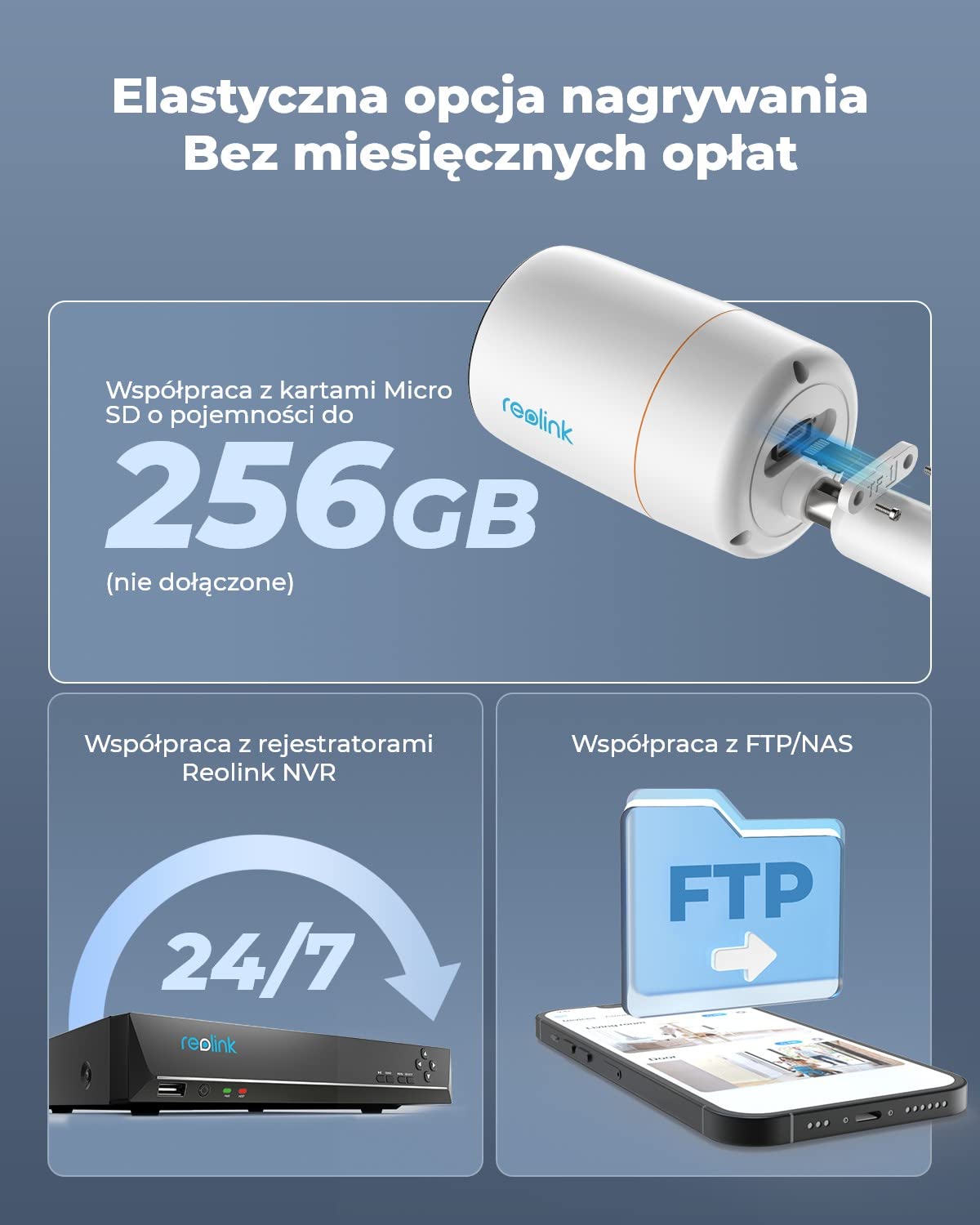 Reolink Kamera Bezpieczeństwa 12MP PoE, Oświetlenie Punktowe, Wykrywanie Ludzi/Pojazdów, Noktowizja w Kolorze, Dwukierunkowy Dźwięk, Alerty o Ruchu, Funkcja Poklatkowa, Gniazdo Kart microSD, RLC-1212A