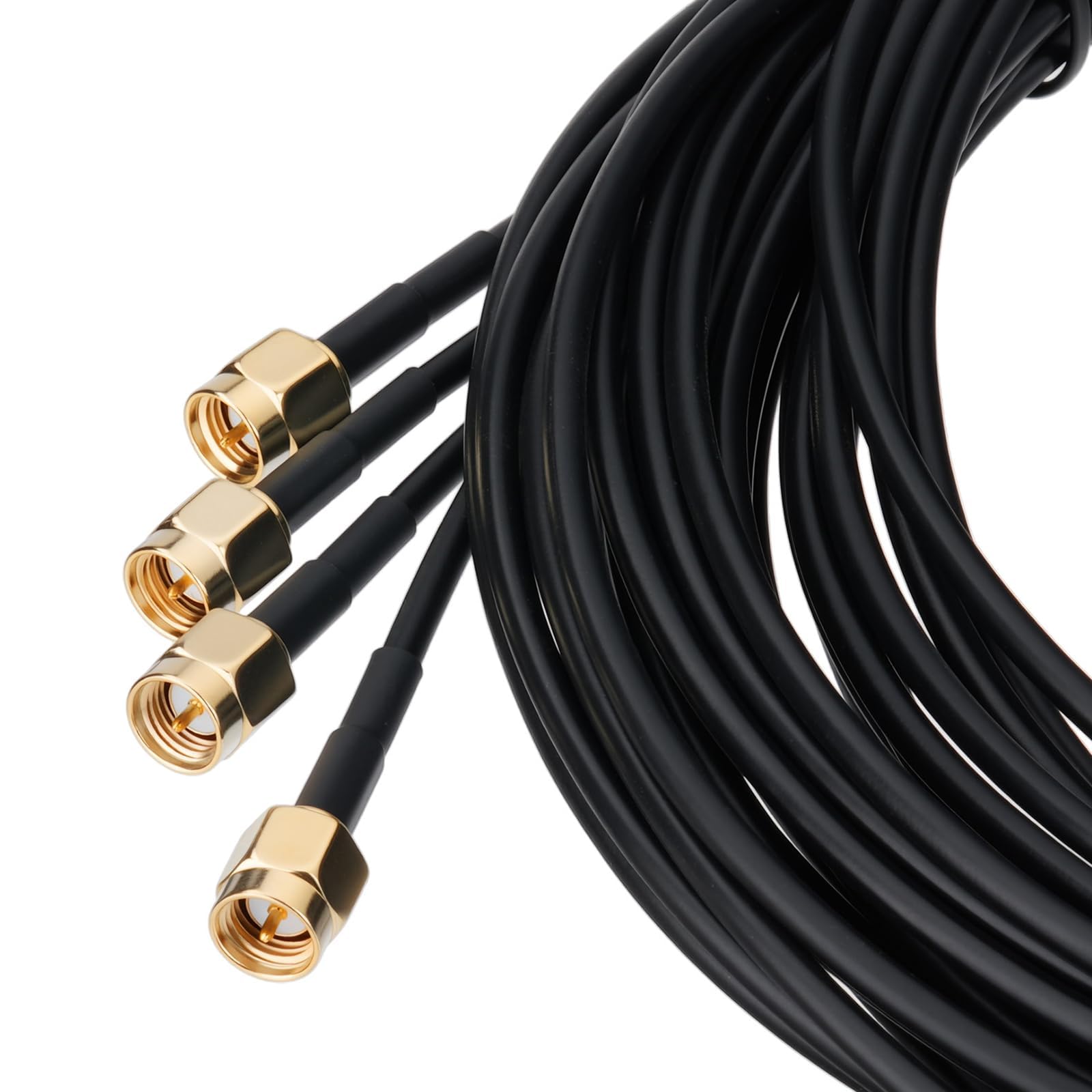 Eightwood Antenna 5G 4 in 1 MIMO base magnetica a raggio rotondo, 10dBi 600-4900MHz (n78/n77) impermeabile spina SMA con 4 adattatori TS9, cavo da 3 m per router 5G 4G LTE (Netgear, Huawei, ZTE)