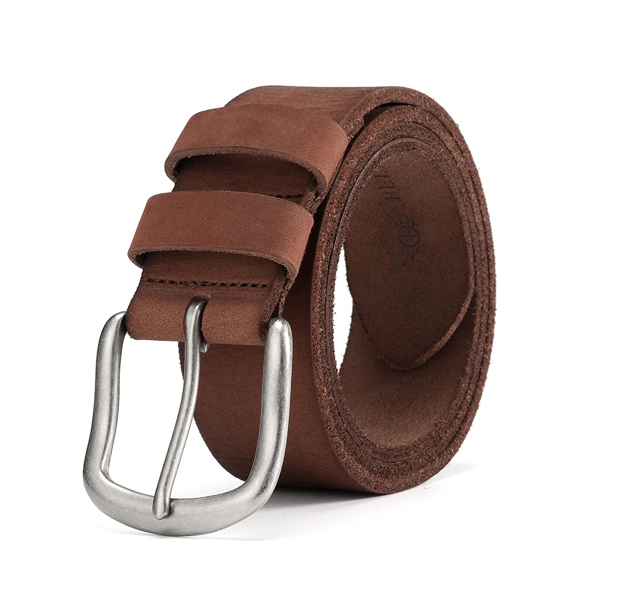 BELTER Men's Belts 100% Full Grain Leather Belts for Men Belts Leather Cowboy Jeans Belt for Work,Casual Wear (46"-48" Waist, Brown)