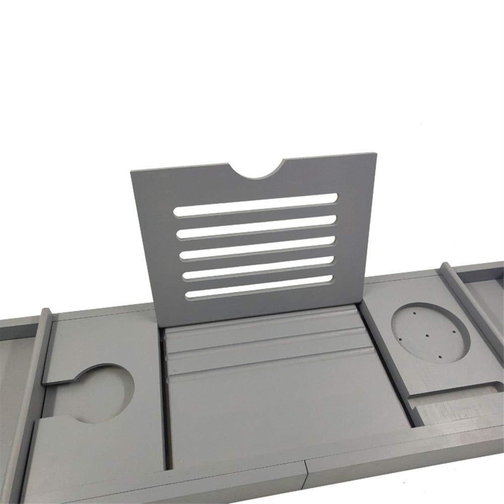 Bandeja para bañera Estante para bañera Estante para bañera de bambú Gris Bandeja para bañera con Lados Extensibles Soporte para Copas de Vino Bandeja para bañera (Blanco 75 cm x 23 cm)