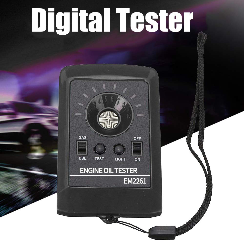 12V LED LED Digital Tester Motore Olio Motore di qualità Detector Gas Analyzer (Nero)