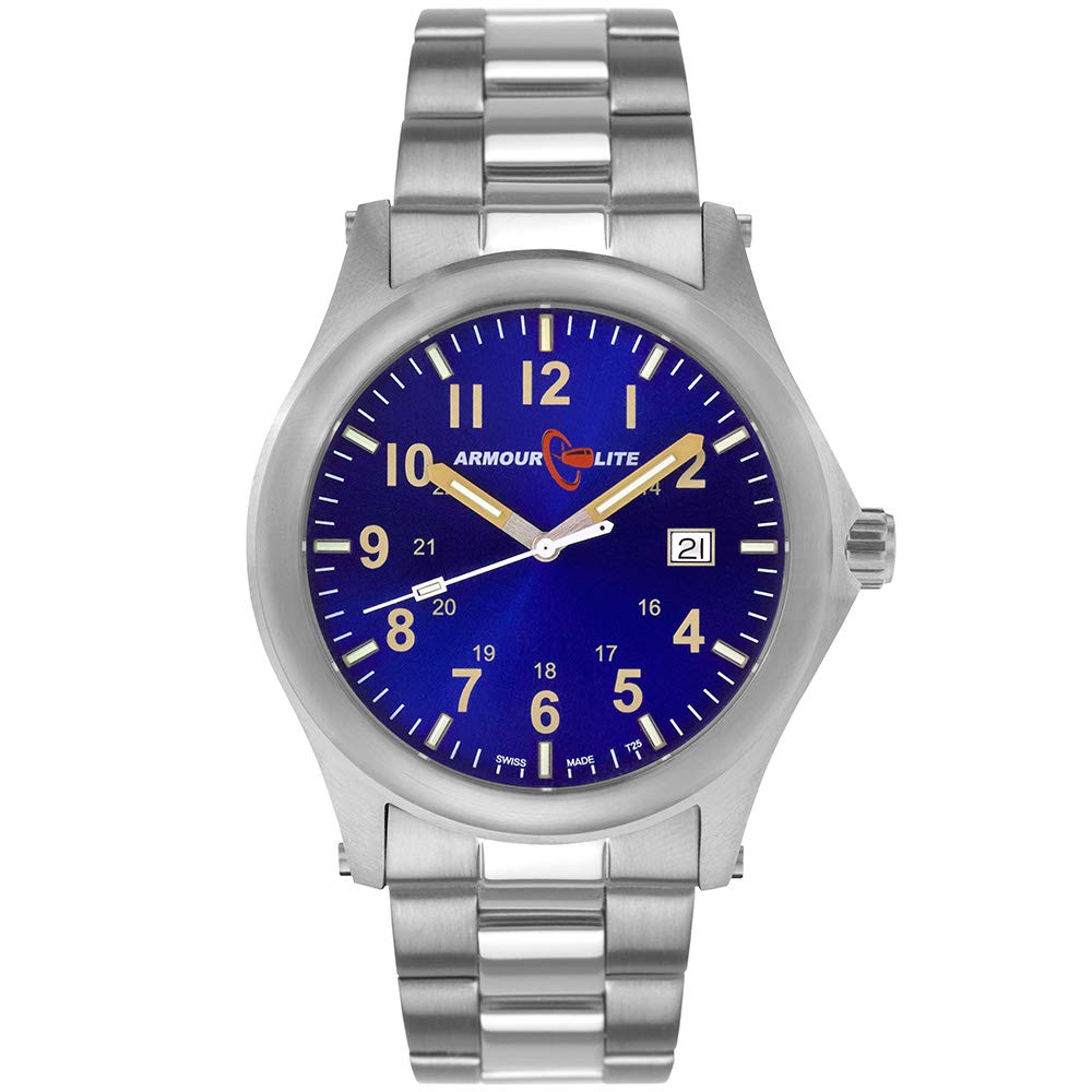 ArmourliteField Series Tritium Mens Watch - 42mm - Blue Dial - Shatterproof Armourglass