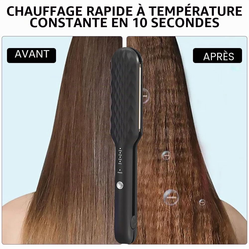 Fer à Gaufrer les Cheveux Cheveux, Gaufrière Reglable en Température, Chauffage Rapide, Pour Cheveux Longs et Courts, Donner du Volume
